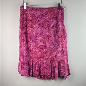Wind River Watercolor Ruffle Hem Skirt Size L